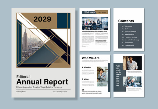 Editorial Annual Report Design Template
