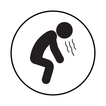 man vomit feeling icon silhouette vomit feeling illustration