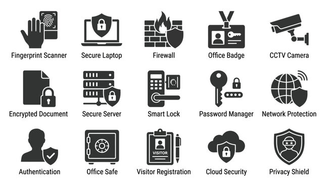 Collection of security and protection icons