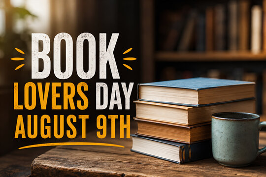 Book Lovers Day August 9th Stack Of Books Coffee Cup