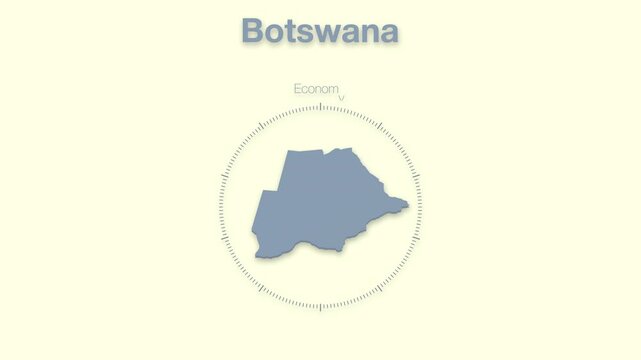 Botswana MAP revealing minimalistic animated data analytics for presentations, videos, corporate, documentery 