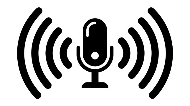 Microphone with sound waves icon