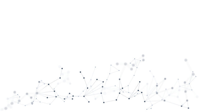 Abstract Low Poly Network Connection Border with Polygonal Lines and Dots Technology Background