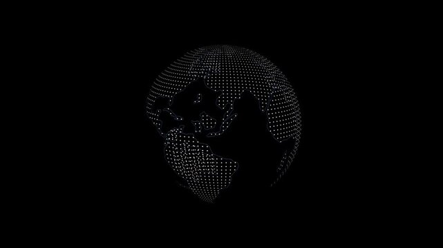 Abstract rotating wireframe globe, isolated on green screen, smooth motion.Digital Earth globe rotating animation, News background seamless loop, breaking news studio background, News background