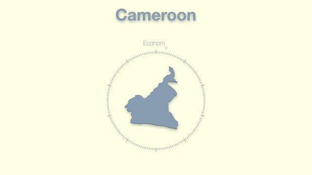 Cameroon MAP revealing minimalistic animated data analytics for presentations, videos, corporate, documentery 