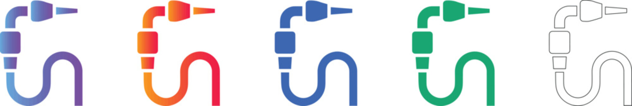 Welding Torch Equipment Icon Set