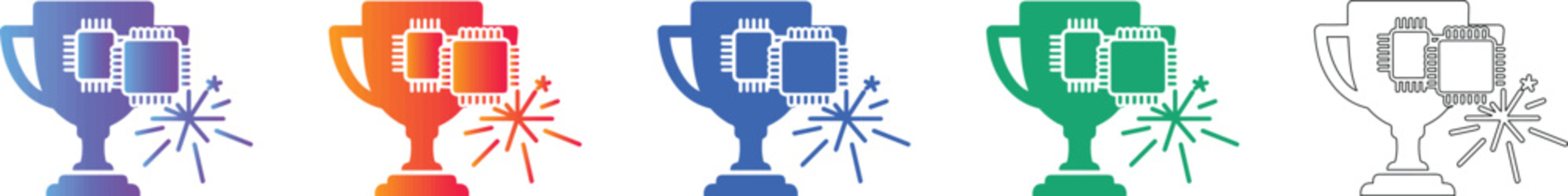 Technology Innovation Trophy Award Icons