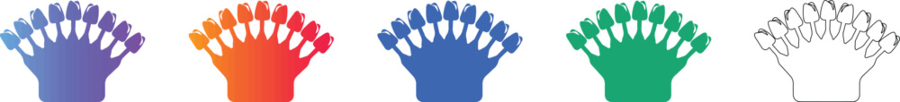 Dental Color Shade Guide Icon Set