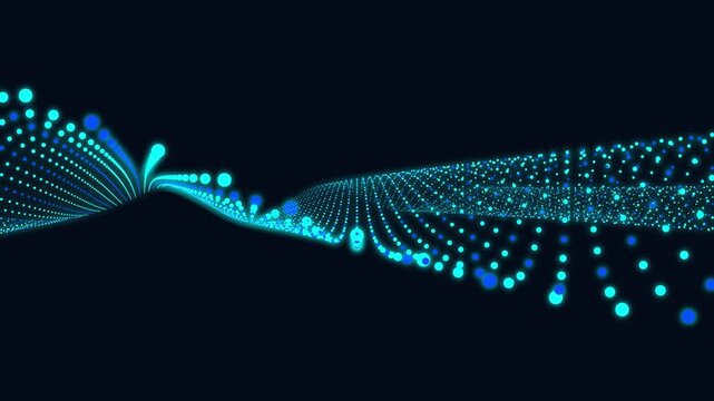 Quantum particle wave motion futuristic abstract animation