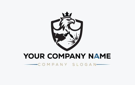 Eagle head logo design with crown for company branding and identity Vector, illustration