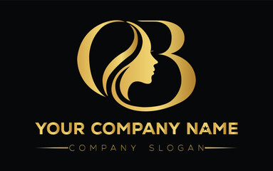 Naklejka premium Gold and black logo design for modern company with creative swirl shape Vector, illustration