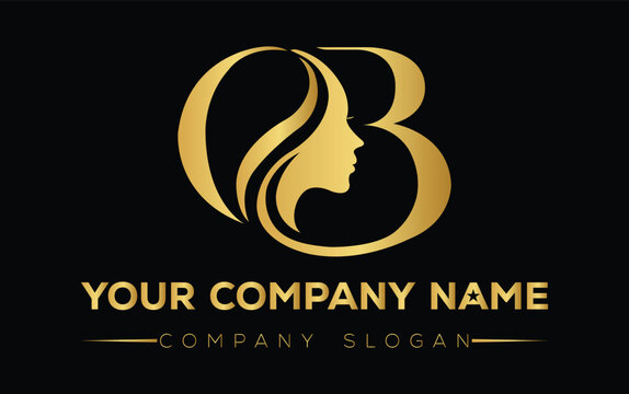 Gold and black logo design for modern company with creative swirl shape Vector, illustration