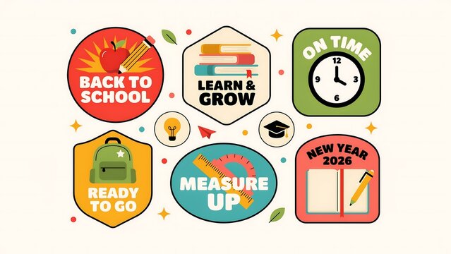 Back to school motivational vector icons set