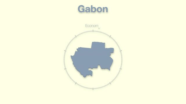 Gabon MAP revealing minimalistic animated data analytics for presentations, videos, corporate, documentery 