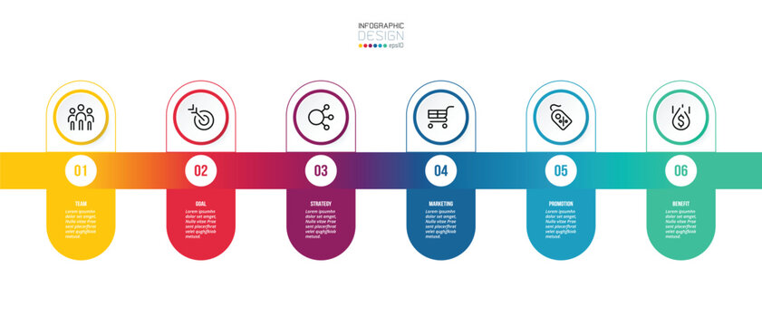 Timeline chart business infographic template.