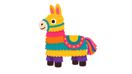 Fototapeta premium Colorful llama pinata cartoon isolated on white background