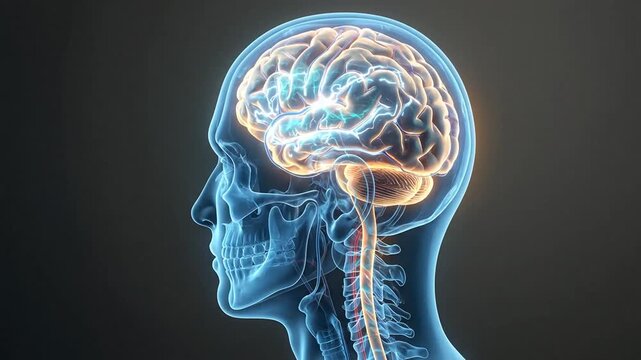 Dynamic visualization of human brain activity highlighting neural network interactions