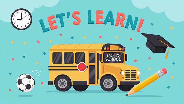 School bus back to school illustration