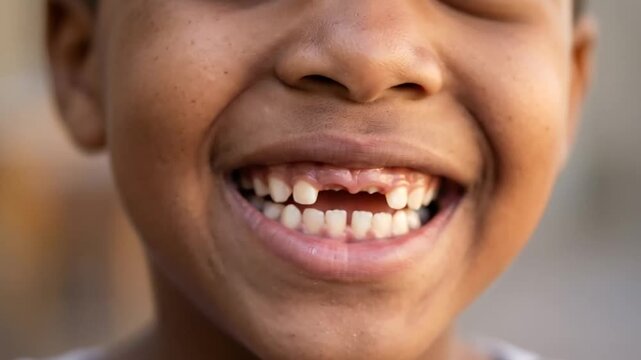 Joyful young child's contagious smile and playful expression captured in a series of expressive video frames