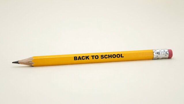 Yellow pencil with back to school text