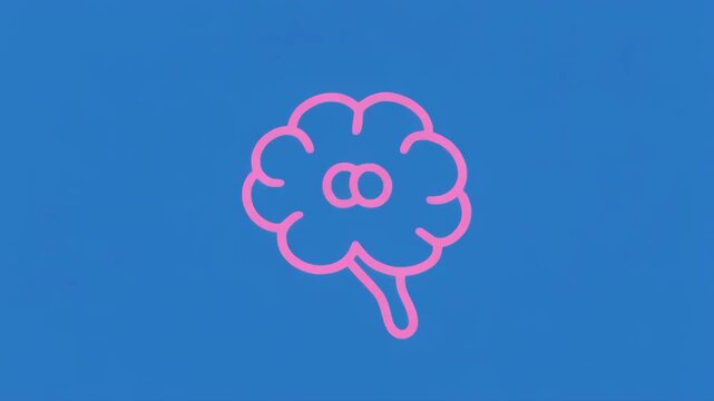 Pink clover outlines animate in rhythm against blue and black stripes for branding