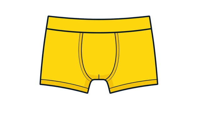 Yellow boxer briefs underwear flat vector illustration