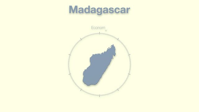 Madagascar MAP revealing minimalistic animated data analytics for presentations, videos, corporate, documentery 