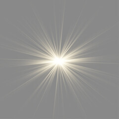 Obraz premium Luxury gold light effect with sparkles. Transparent PNG overlay adds shine. Radiant starburst for premium design elements.