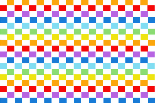 Rainbow chequerboard pattern. Seamless vector ombr&eacute; design suitable for fashion, home decor and stationary.