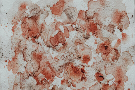 Abstract watercolor texture with red and white paint stains