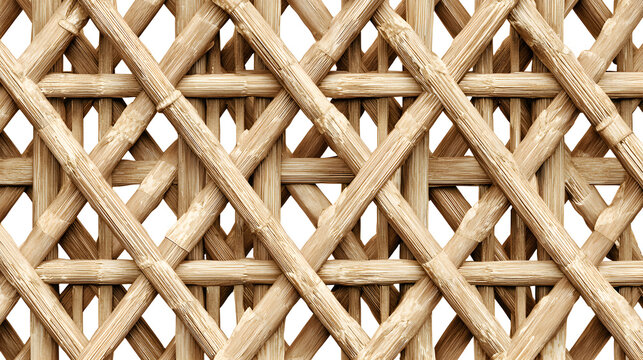 Natural bamboo lattice screen pattern with pattern white background structure material organic texture design asian style weave wood