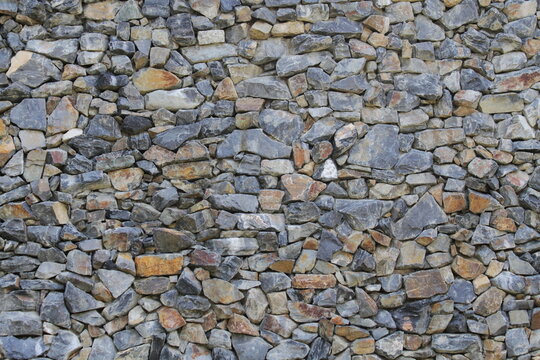 Natural Irregular Stone Wall Texture Background