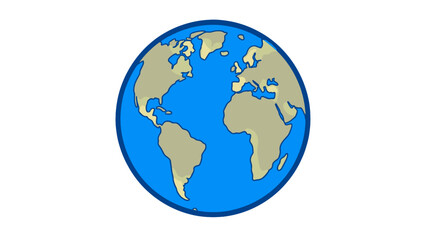 Fototapeta premium Simple vector illustration of globe with world map