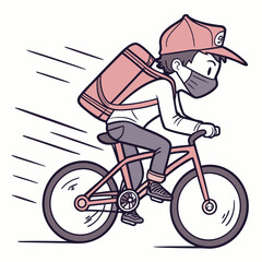 Fototapeta premium Bicycle Courier Ninja