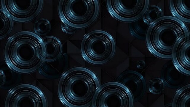 Dark Midnight Minimal Circles Seamless Loop Abstract Background 4K