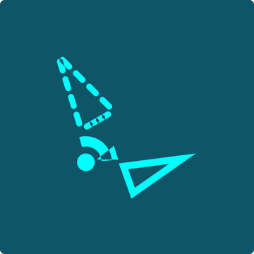 Geometric Transformation Icon &ndash; rotation of a triangle about a fixed pivot point