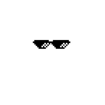Pixel Art Deal With It Sunglasses Graphic, Retro 8-Bit Pixel Sunglasses Meme Vector, Thug Life Pixel Sunglasses PNG Clip Art, Cool Arcade 8-Bit Pixel Glasses Graphic, Minimalist Pixelated Sunglasses.