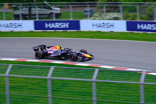 May 24, 2025, Montreal, Canada: Red Bull Racing Formula 1 car during by Hadjar or Verstappen, demonstration run at Circuit Gilles Villeneuve. g.