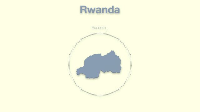 Rwanda Guinea MAP revealing minimalistic animated data analytics for presentations, videos, corporate, documentery 