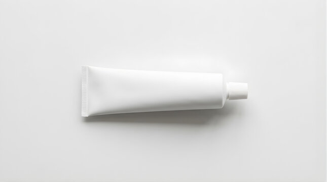 Clean White Toothpaste Tube Isolated on a Stark White Background Minimalist Product Shot