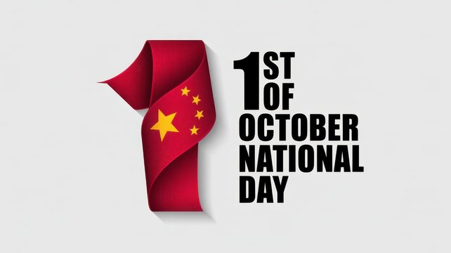 Celebration design for the first of october national day of china featuring the chinese flag in number shape