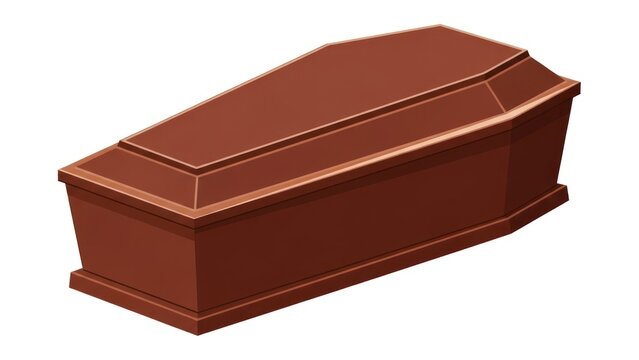 Traditional funeral coffin and burial scene with somber mood.