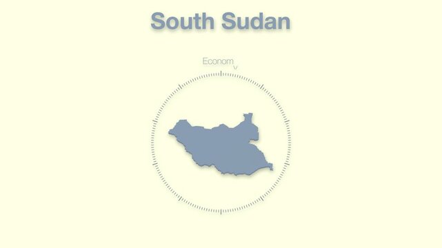 South Sudan MAP revealing minimalistic animated data analytics for presentations, videos, corporate, documentery 