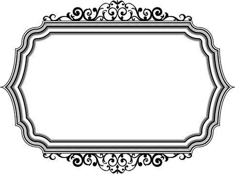 Black Flourish Vintage Border Frame with Copyspace. 6