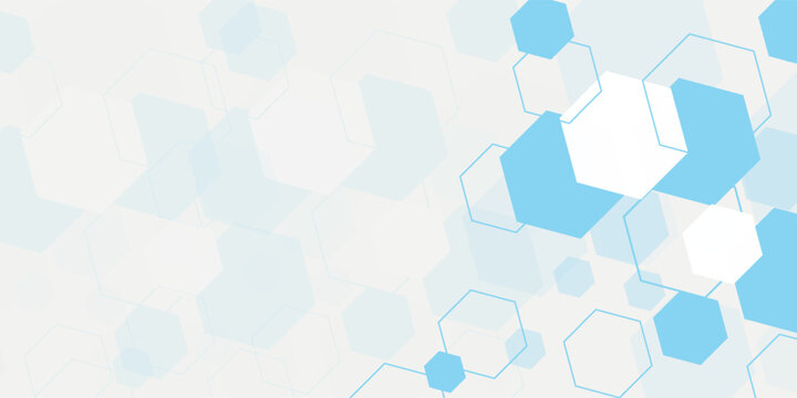 Abstract blue hexagon banner background.