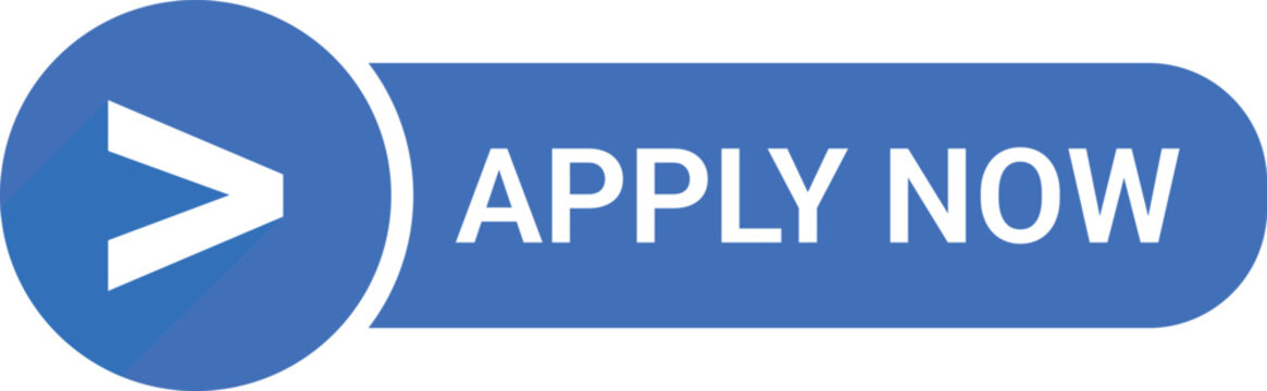 Blue Apply Now Web Button UI Element with Arrow Pointer
