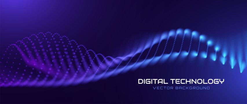 Digital Transformation Concept with Futuristic Data Flow and Smart Technology Visualization. Abstract Big Data, Artificial Intelligence AI, and Automation Design. Tech and Science Vector Illustration.