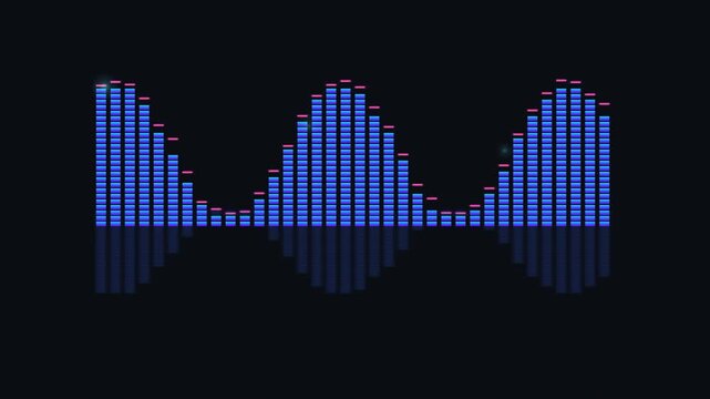 Abstract Audio Equalizer Visualizer Background Loop with Dynamic Frequency Waveforms.