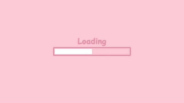 Pink Loading Bar Animation Loop Background.