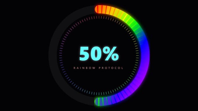 Circular Progress Bar with Percentage Counter Animation on Black Background.